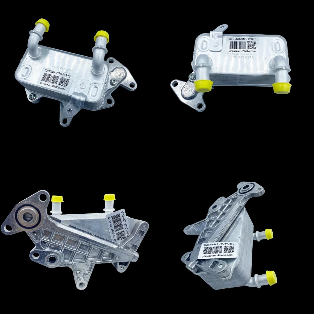 Volkswagen Passat & Skoda Aluminium Engine Oil Cooler Cover - OEM 3C0317037A/3C0317037B - Premium Engine Coolant Cooler Component for Automotive Applications - OEM 3C0317037A, 3C0317037B